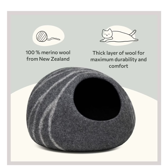 Meowfia Medium Wool Cat Cave - Picture 8 of 11